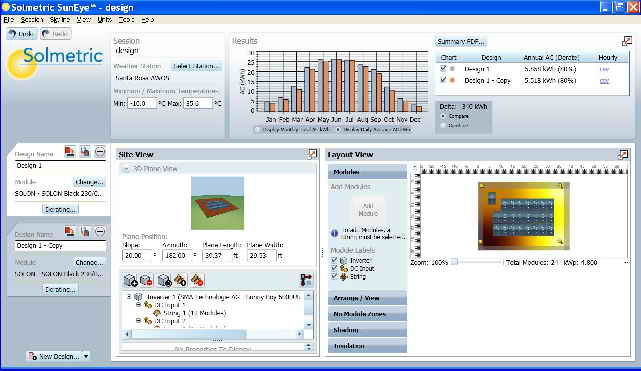 Solmetric SunEye PV Designer Software UI image
